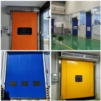 Porta de obturador de alta velocidade de PVC de recuperação automática