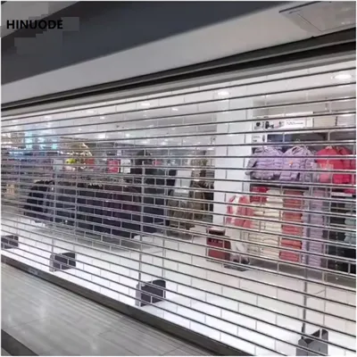 Porta de enrolar de policarbonato para fachada de loja